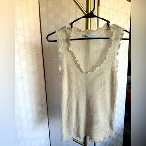 Zara Sheer Ruffle Tank